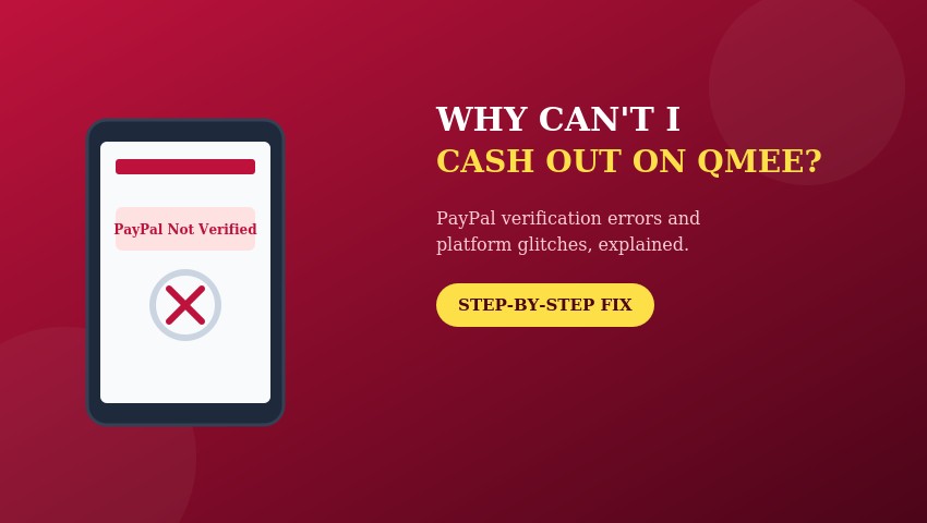 Qmee cashout or withdrawal failing