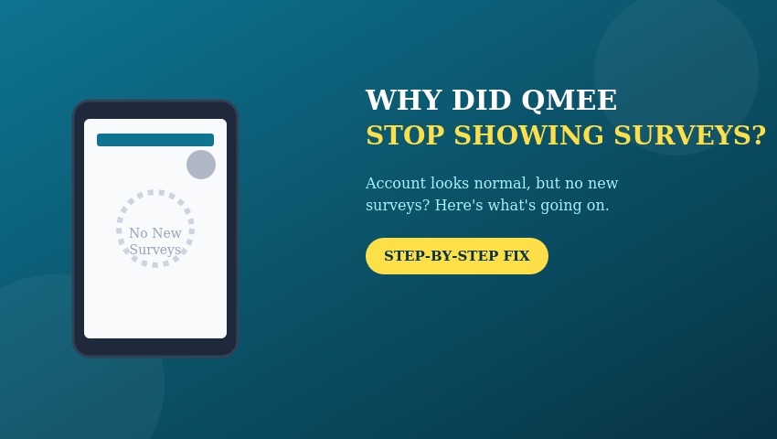 Qmee account no longer receiving new surveys