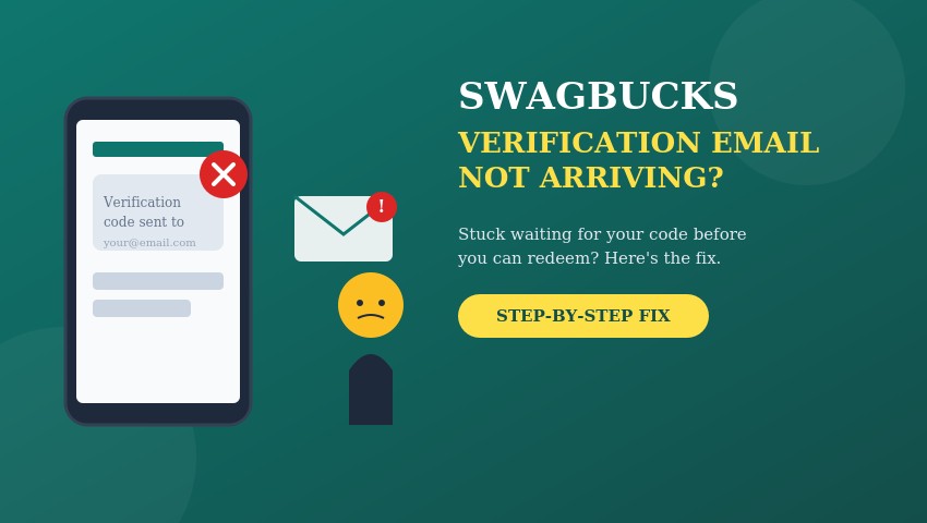 Swagbucks verification email not arriving during redemption